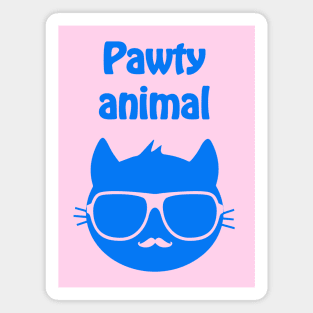 Pawty animal - cool & funny cat pun Magnet